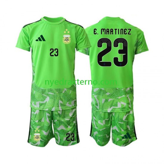 Argentina Fotballdrakt Emiliano Martinez 23 Keeper Barn Tredjedraktsett Fotball-VM 2026 Kortermet