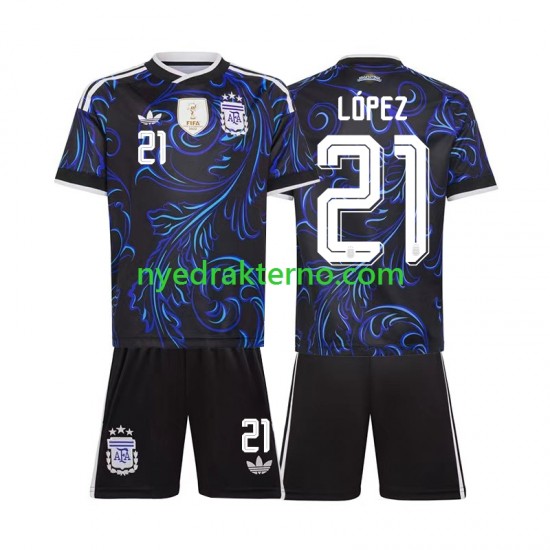 Argentina Fotballdrakt Jose Manuel Lopez 21 Barn Bortedraktsett Fotball-VM 2026 Kortermet