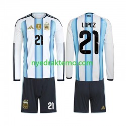 Argentina Fotballdrakt Jose Manuel Lopez 21 Barn Hjemmedraktsett Fotball-VM 2026 Langermet