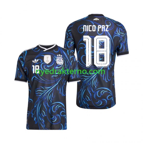 Argentina Fotballdrakt Nico Paz 18 Herre Bortedraktsett Fotball-VM 2026 Kortermet