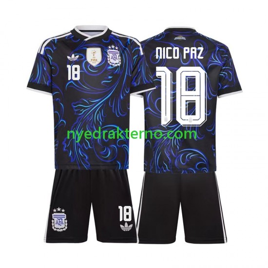 Argentina Fotballdrakt Nico Paz 18 Barn Bortedraktsett Fotball-VM 2026 Kortermet