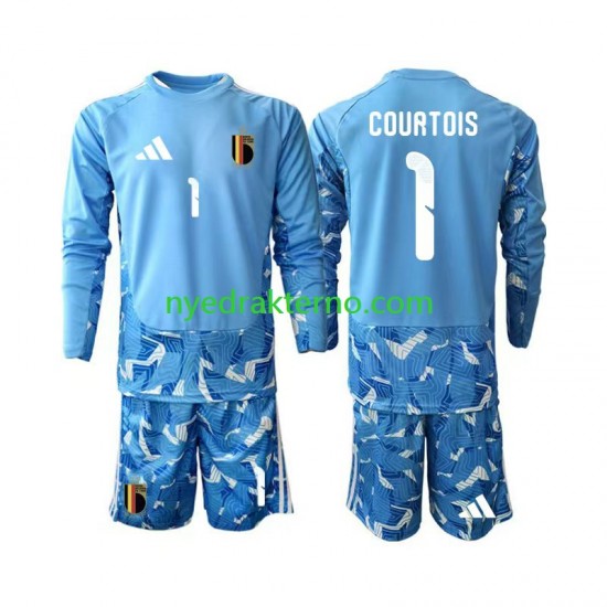 Belgia Fotballdrakt Thibaut Courtois 1 Keeper Barn Hjemmedraktsett Fotball-VM 2026 Langermet