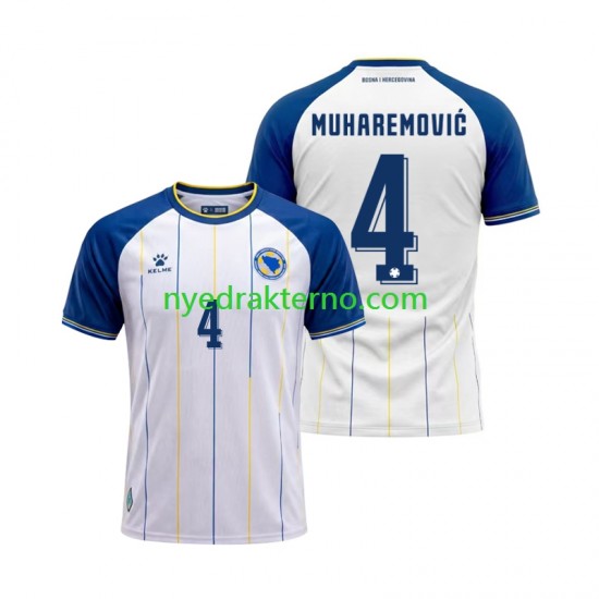 Bosnia Hercegovina Fotballdrakt Tarik Muharemovic 4 Herre Bortedraktsett Fotball-VM 2026 Kortermet