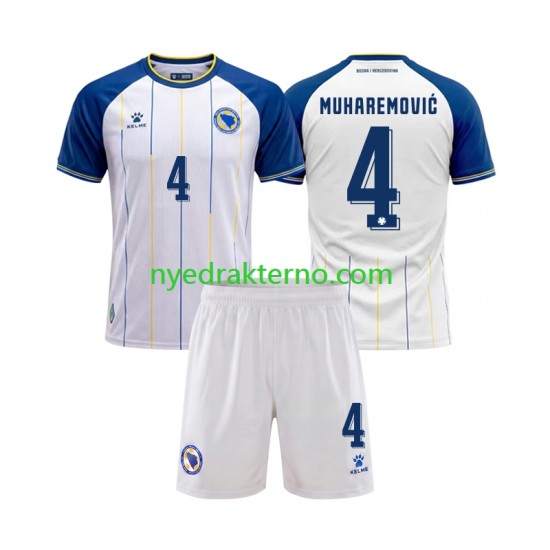 Bosnia Hercegovina Fotballdrakt Tarik Muharemovic 4 Barn Bortedraktsett Fotball-VM 2026 Kortermet