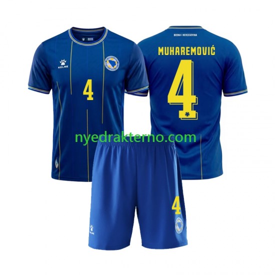 Bosnia Hercegovina Fotballdrakt Tarik Muharemovic 4 Barn Hjemmedraktsett Fotball-VM 2026 Kortermet