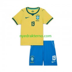 Brasil Fotballdrakt Endrick 19 Barn Hjemmedraktsett Fotball-VM 2026 Kortermet