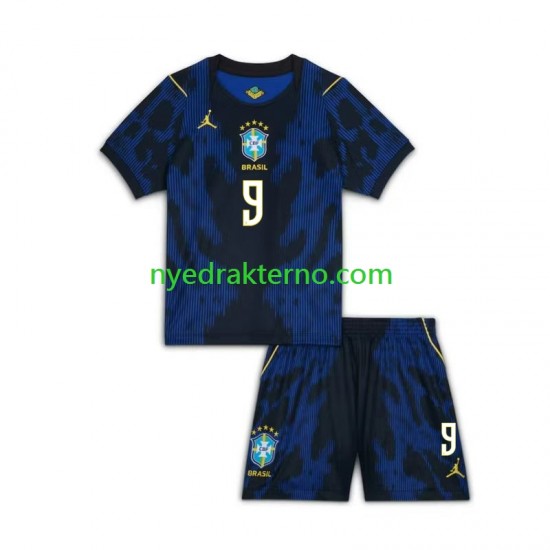 Brasil Fotballdrakt Matheus Cunha 9 Chidlren Bortedraktsett Fotball-VM 2026 Kortermet