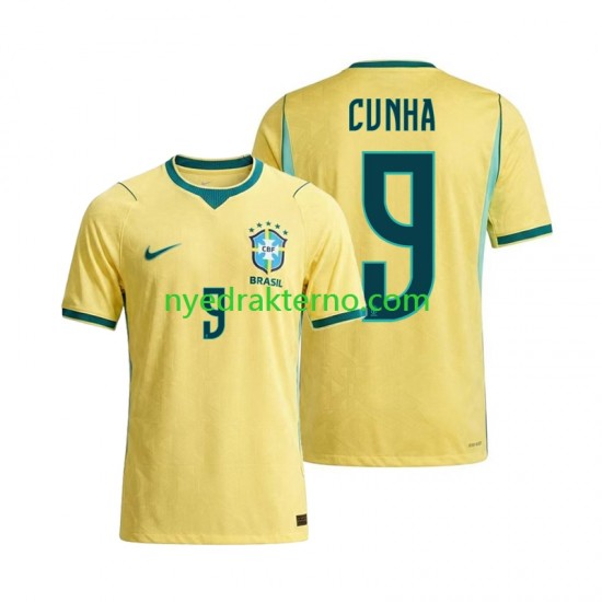 Brasil Fotballdrakt Matheus Cunha 9 Herre Hjemmedraktsett Fotball-VM 2026 Kortermet