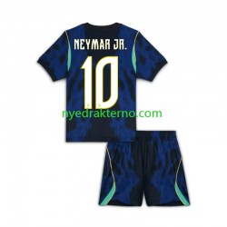 Brasil Fotballdrakt Neymar JR 10 Barn Bortedraktsett Fotball-VM 2026 Kortermet