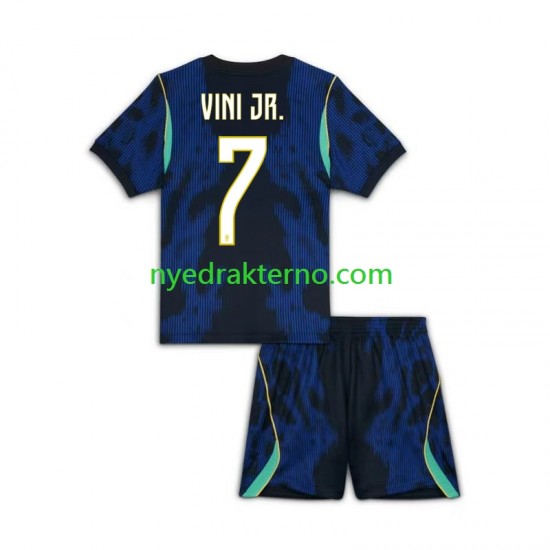 Brasil Fotballdrakt Vinicius Junior 7 Barn Bortedraktsett Fotball-VM 2026 Kortermet