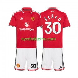 Manchester United Fotballdrakt Benjamin Sesko 30 Barn Hjemmedraktsett 2026-2027 Kortermet