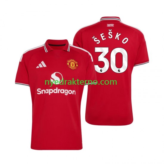 Manchester United Fotballdrakt Benjamin Sesko 30 Herre Hjemmedraktsett 2026-2027 Kortermet
