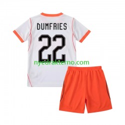 Nederland Fotballdrakt Denzel Dumfries 22 Barn Bortedraktsett Fotball-VM 2026 Kortermet
