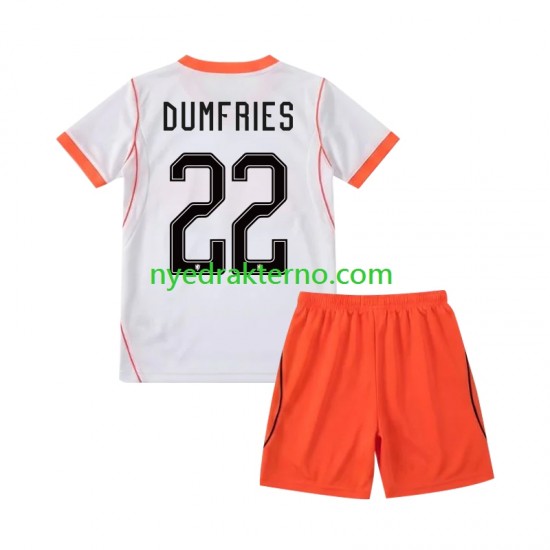 Nederland Fotballdrakt Denzel Dumfries 22 Barn Bortedraktsett Fotball-VM 2026 Kortermet