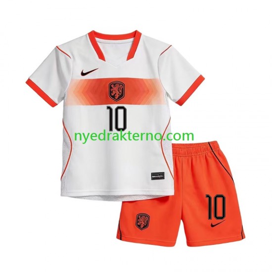 Nederland Fotballdrakt Memphis Depay 10 Barn Bortedraktsett Fotball-VM 2026 Kortermet