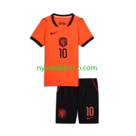 Nederland Fotballdrakt Memphis Depay 10 Barn Hjemmedraktsett Fotball-VM 2026 Kortermet