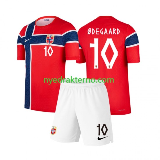 Norge Fotballdrakt Martin Odegaard 10 Barn Hjemmedraktsett Fotball-VM 2026 Kortermet