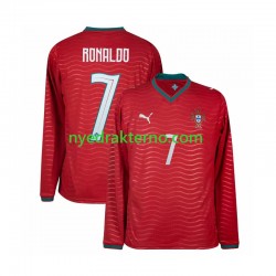 Portugal Fotballdrakt Cristiano Ronaldo 7 Herre Hjemmedraktsett Fotball-VM 2026 Langermet