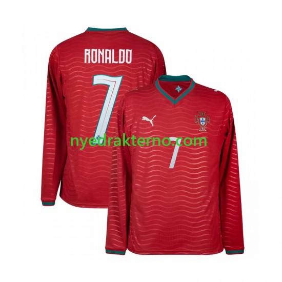 Portugal Fotballdrakt Cristiano Ronaldo 7 Herre Hjemmedraktsett Fotball-VM 2026 Langermet