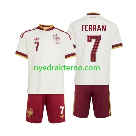 Spania Fotballdrakt Ferran Torres 7 Barn Bortedraktsett Fotball-VM 2026 Kortermet