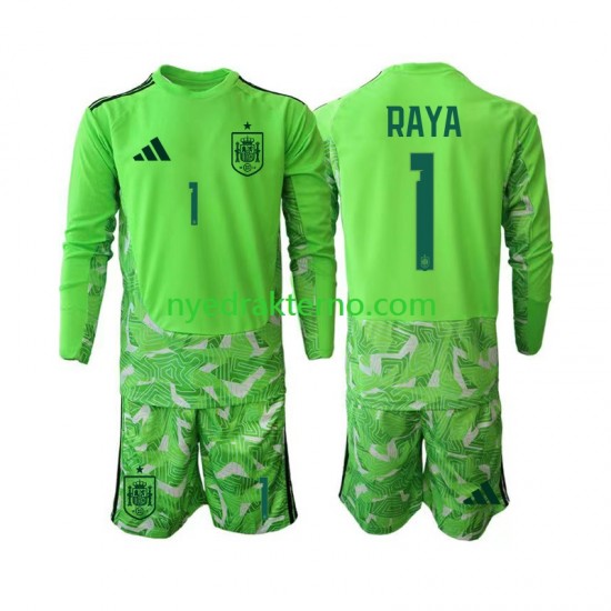 Spania Fotballdrakt David Raya 1 6th Green color Keeper Barn Fotball-VM 2026 Langermet