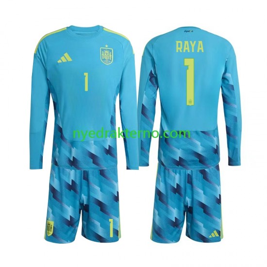 Spania Fotballdrakt David Raya 1 Keeper Barn Hjemmedraktsett Fotball-VM 2026 Langermet