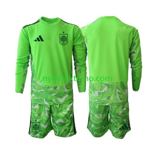 Spania Fotballdrakt 6th Green color Keeper Barn Fotball-VM 2026 Langermet