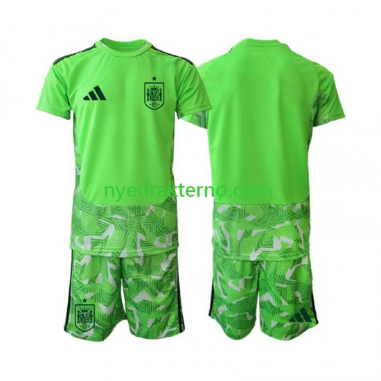 Spania Fotballdrakt 6th Green color Keeper Barn Fotball-VM 2026 Kortermet