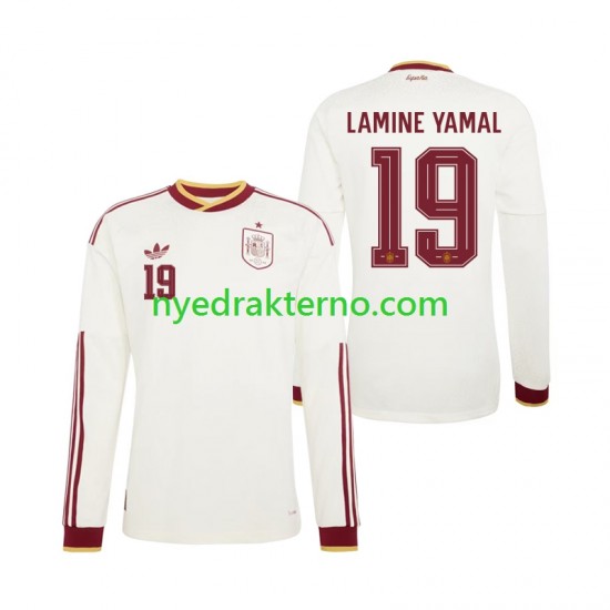 Spania Fotballdrakt Lamine Yamal 19 Herre Bortedraktsett Fotball-VM 2026 Langermet