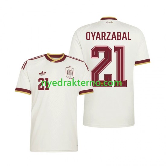 Spania Fotballdrakt Mikel Oyarzabal 21 Herre Bortedraktsett Fotball-VM 2026 Kortermet