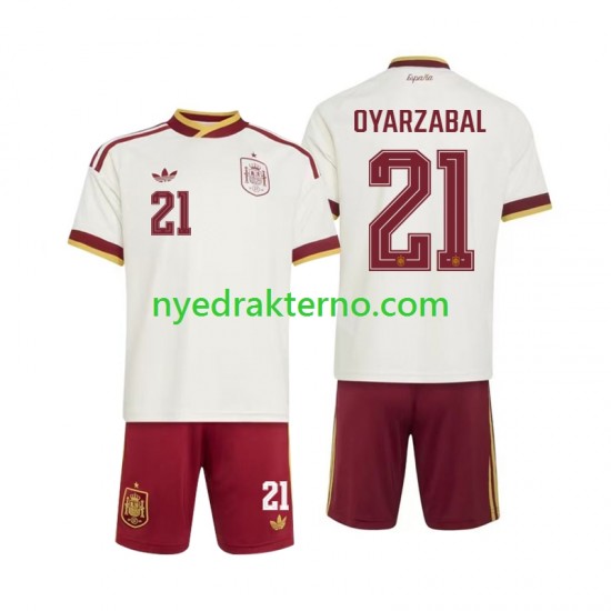 Spania Fotballdrakt Mikel Oyarzabal 21 Barn Bortedraktsett Fotball-VM 2026 Kortermet