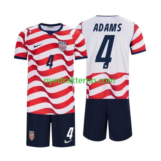 USA Fotballdrakt Tyler Adams 4 Barn Hjemmedraktsett Fotball-VM 2026 Kortermet
