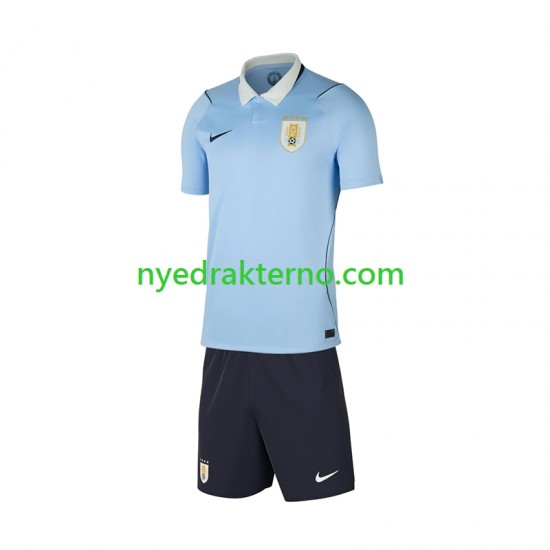 Uruguay Fotballdrakt Barn Hjemmedraktsett Fotball-VM 2026 Kortermet
