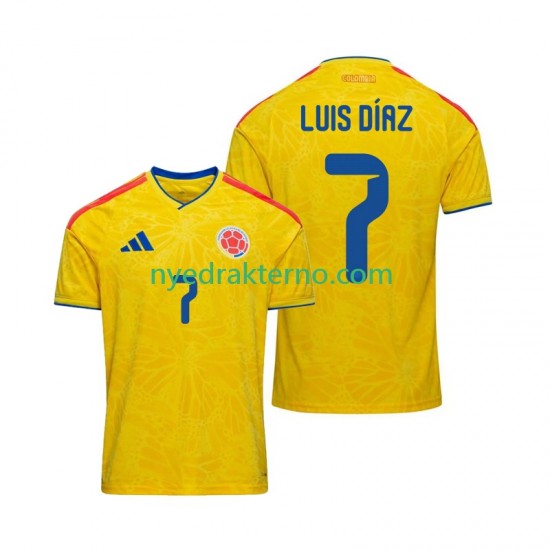 Colombia Fotballdrakt Luis Diaz 7 Herre Hjemmedraktsett Fotball-VM 2026 Kortermet