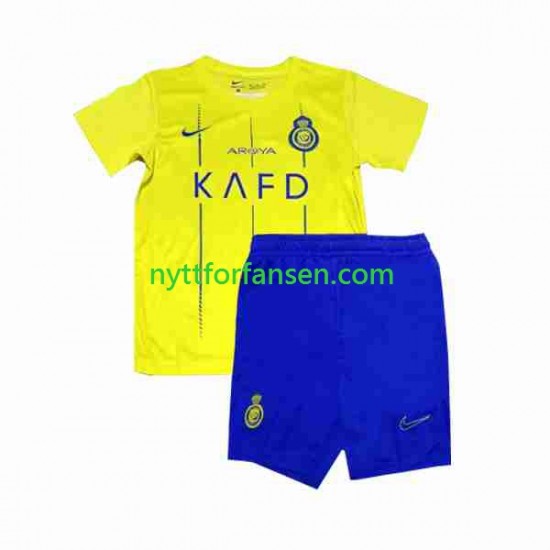 Fotballdrakt Al-Nassr Ronaldo 7 Barn Hjemmedraktsett 2023-2024 Kortermet