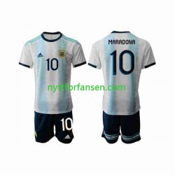 Argentina Fotballdrakt Maradona 10 2019-2020 Barn Hjemmedraktsett Kortermet