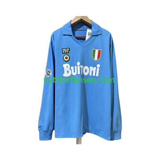 Napoli Fotballdrakt 1987 1988 Retro Herre Hjemmedraktsett Langermet