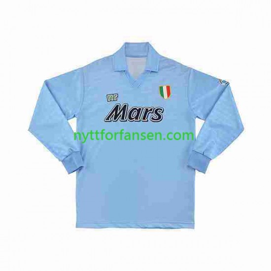 Napoli Fotballdrakt 1990 1991 Retro Herre Hjemmedraktsett Langermet