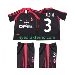 AC Milan Fotballdrakt MALDINI 3 2000 2001 Retro Barn Tredjedraktsett Kortermet