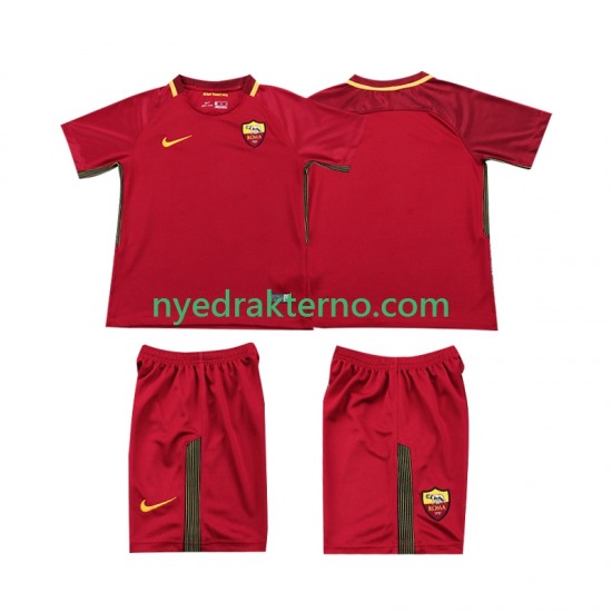 AS Roma Fotballdrakt 2017-2018 Retro Barn Hjemmedraktsett Kortermet
