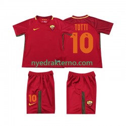 AS Roma Fotballdrakt Totti 10 2017-2018 Retro Barn Hjemmedraktsett Kortermet