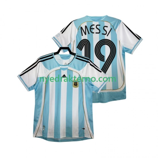 Argentina Fotballdrakt MESSI 19 Retro Herre Hjemmedraktsett 2006 Kortermet