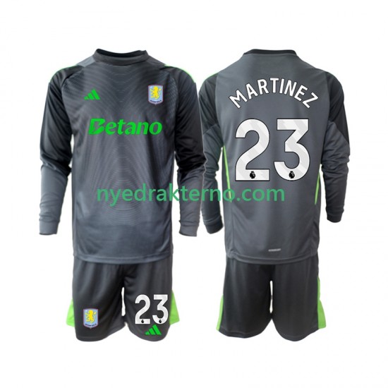 Aston Villa Fotballdrakt Emiliano Martinez 23 Keeper Barn Hjemmedraktsett 2025-2026 Langermet