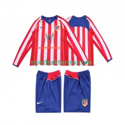 Atlético Madrid Fotballdrakt 2005 Retro Barn Hjemmedraktsett 2004 Langermet