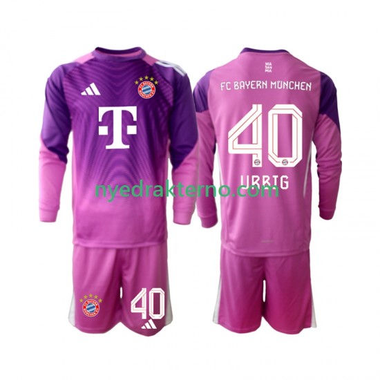 FC Bayern München Fotballdrakt Jonas Urbig 40 Keeper Barn Fjerdedraktsett 2025-2026 Langermet