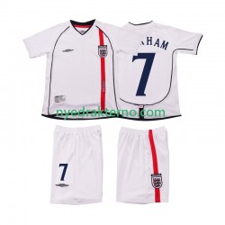 England Fotballdrakt BECKHAM 7 2002 Retro Barn Hjemmedraktsett Kortermet