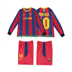 FC Barcelona Fotballdrakt Lionel Messi 10 Retro Barn Hjemmedraktsett 2011 2010 Langermet