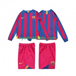 FC Barcelona Fotballdrakt 2005 Retro Barn Hjemmedraktsett 2006 Langermet
