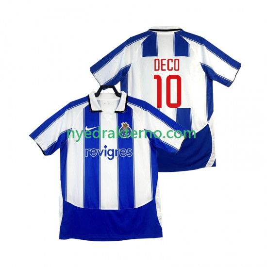 FC Porto Fotballdrakt DECO 10 2003 Retro Herre Hjemmedraktsett 2004 Kortermet