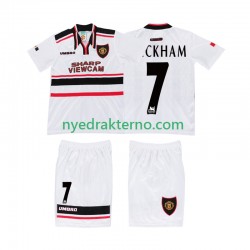 Manchester United Fotballdrakt BECKHAM 7 1998 Retro Barn Bortedraktsett Kortermet